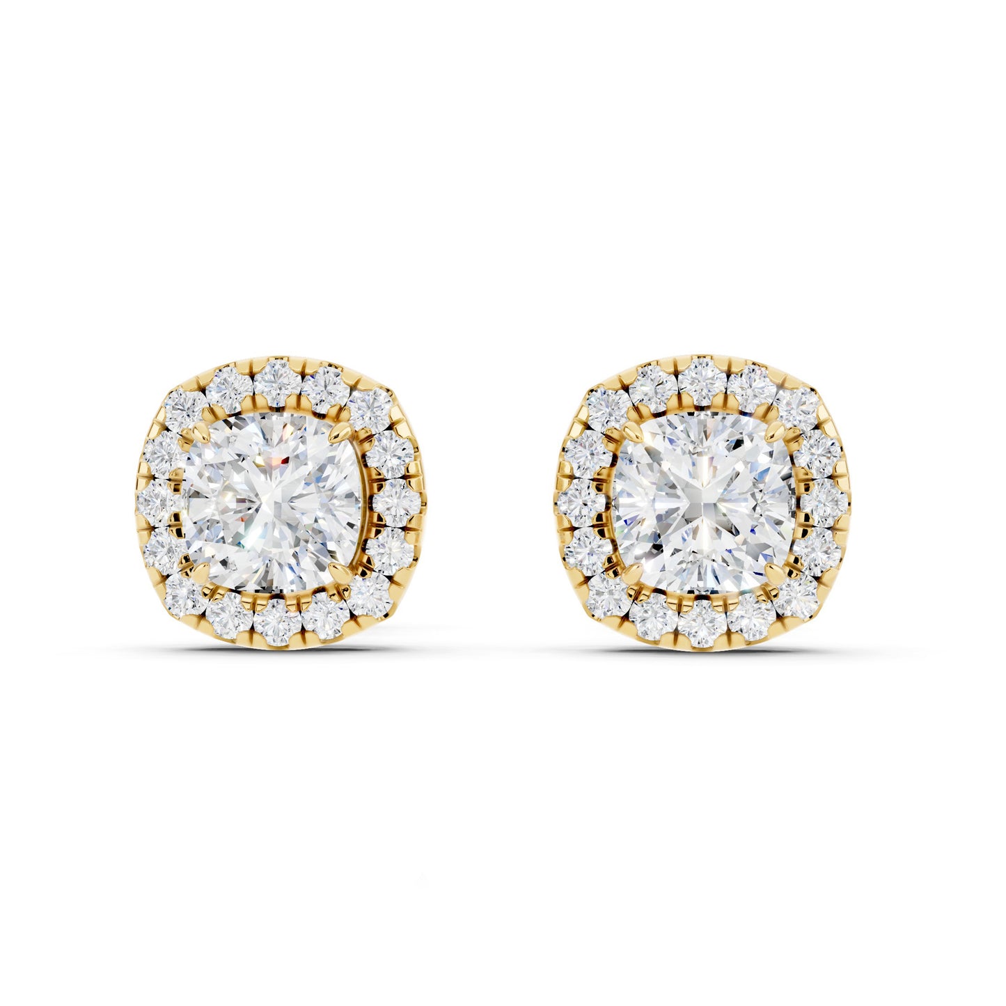 IGI Certified Halo Lab Grown Diamond Stud Earrings 14K Gold Or 925 Sterling Silver 0.99 Carat - 1 Carat EF Color VS Clarity