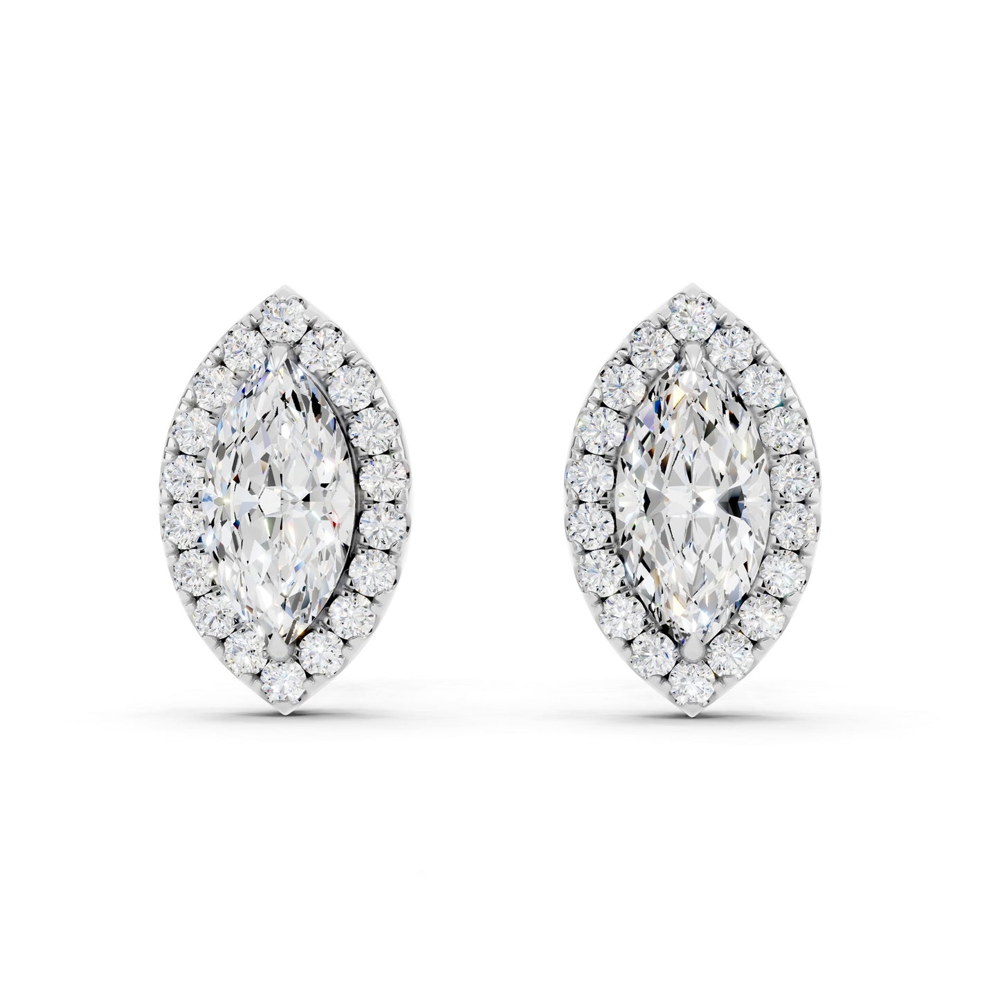 IGI Certified Halo Lab Grown Diamond Stud Earrings 14K Gold Or 925 Sterling Silver 0.99 Carat - 1 Carat EF Color VS Clarity