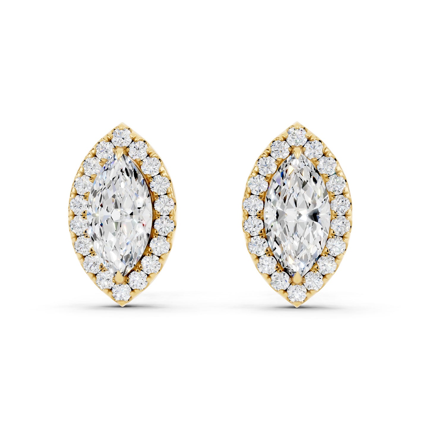 IGI Certified Halo Lab Grown Diamond Stud Earrings 14K Gold Or 925 Sterling Silver 0.99 Carat - 1 Carat EF Color VS Clarity
