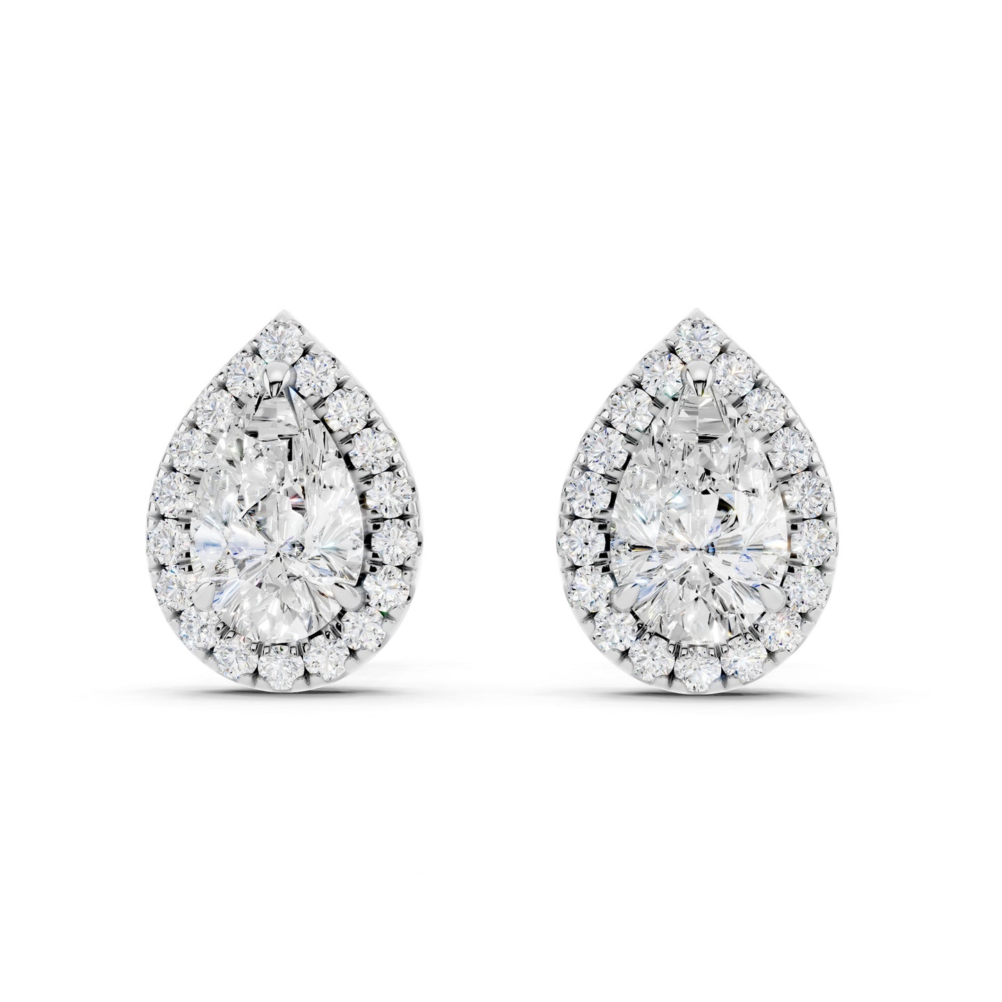 IGI Certified Halo Lab Grown Diamond Stud Earrings 14K Gold Or 925 Sterling Silver 0.99 Carat - 1 Carat EF Color VS Clarity