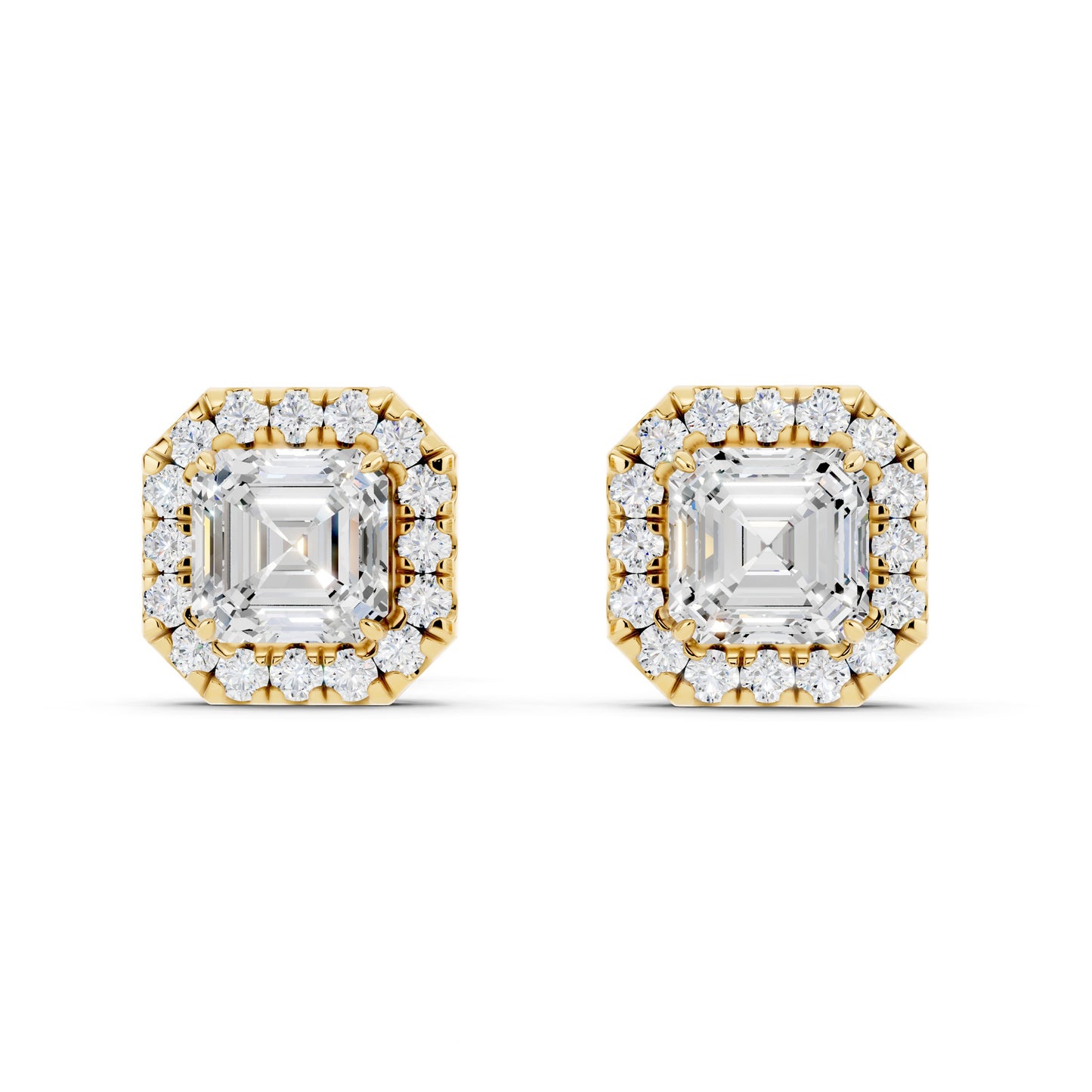IGI Certified Halo Lab Grown Diamond Stud Earrings 14K Gold Or 925 Sterling Silver 0.99 Carat - 1 Carat EF Color VS Clarity