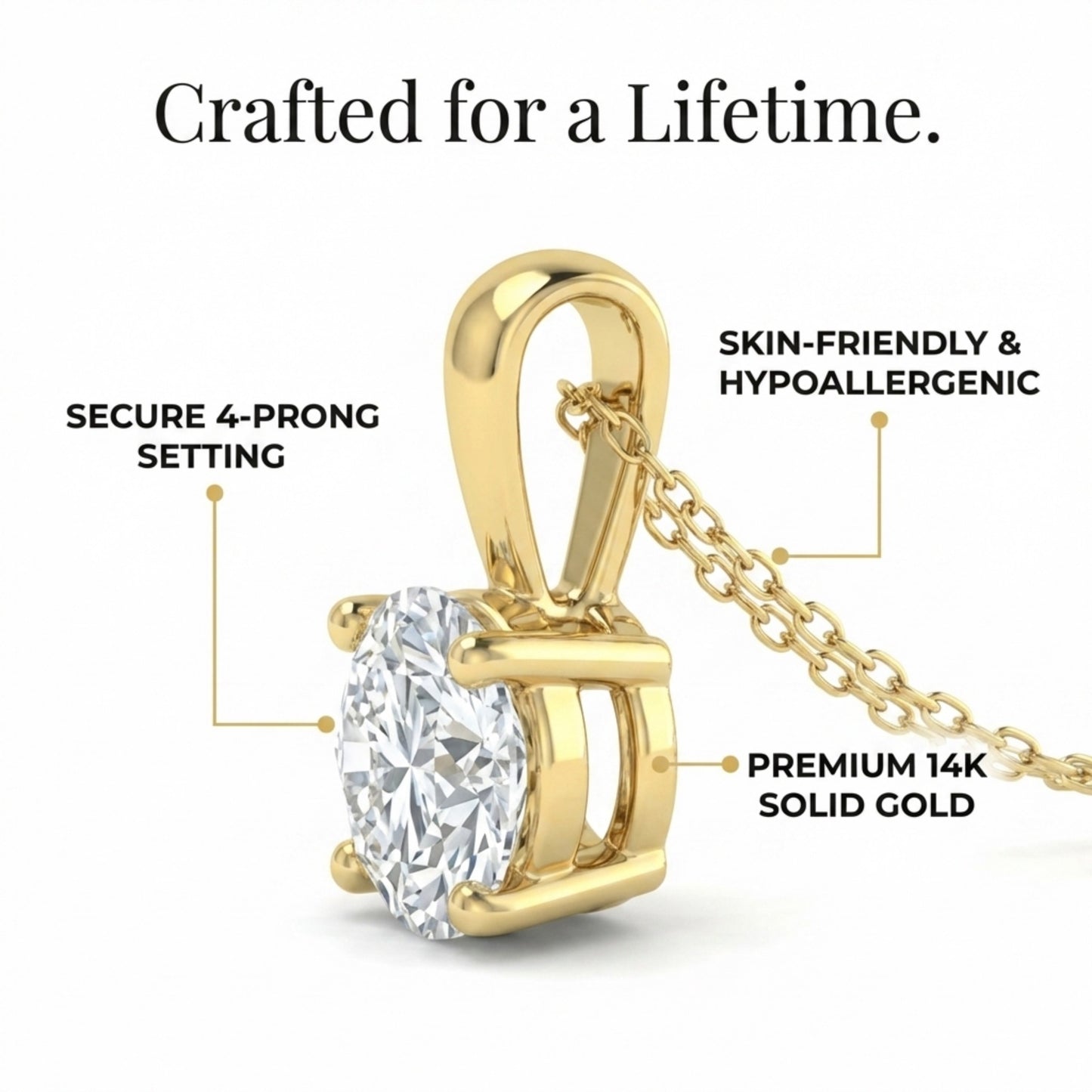 2 Ct IGI Certified Lab Diamond Solitaire Necklace (E-F VS1/VS2, 14K Gold)