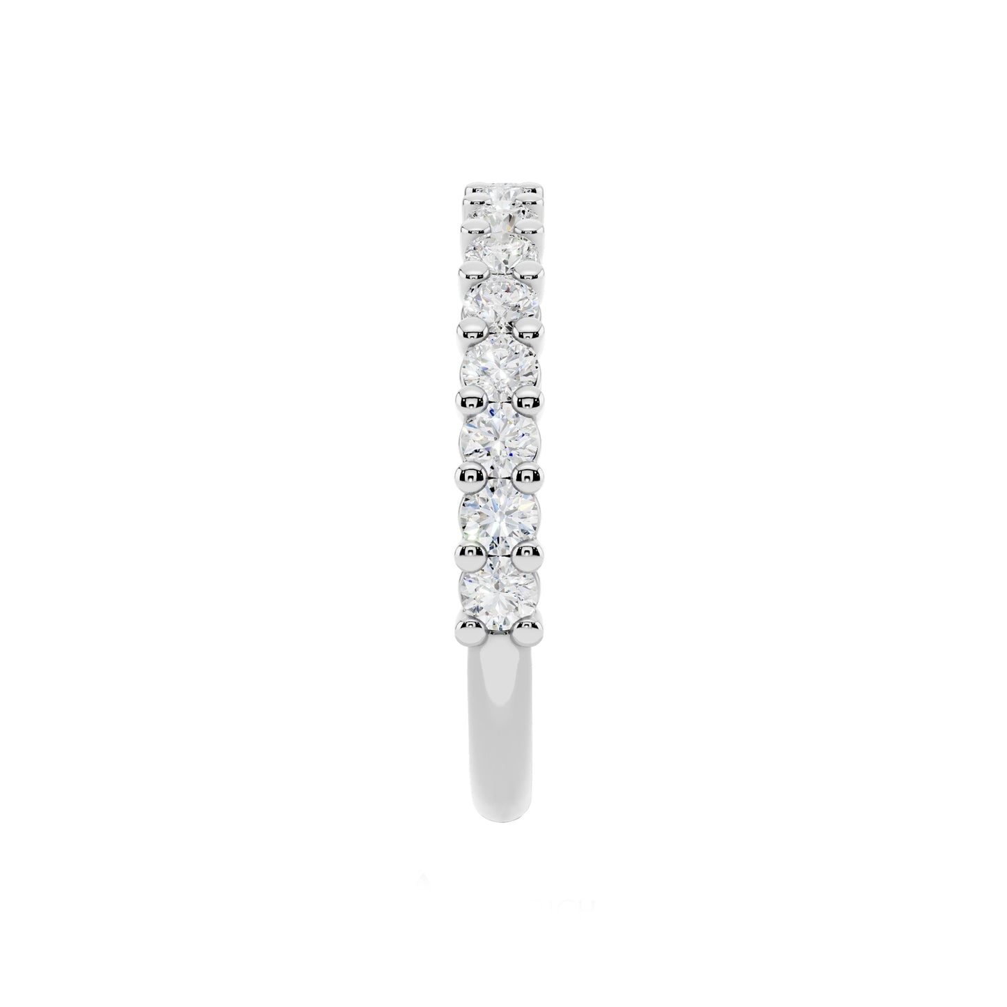 Lab Grown Diamond Half Eternity Ring for Women, 0.53 Carat EF-VS Quality Round Cut Diamond Wedding Band, 925 Sterling Silver Or 14K Gold Anniversary Engagement Stackable Ring
