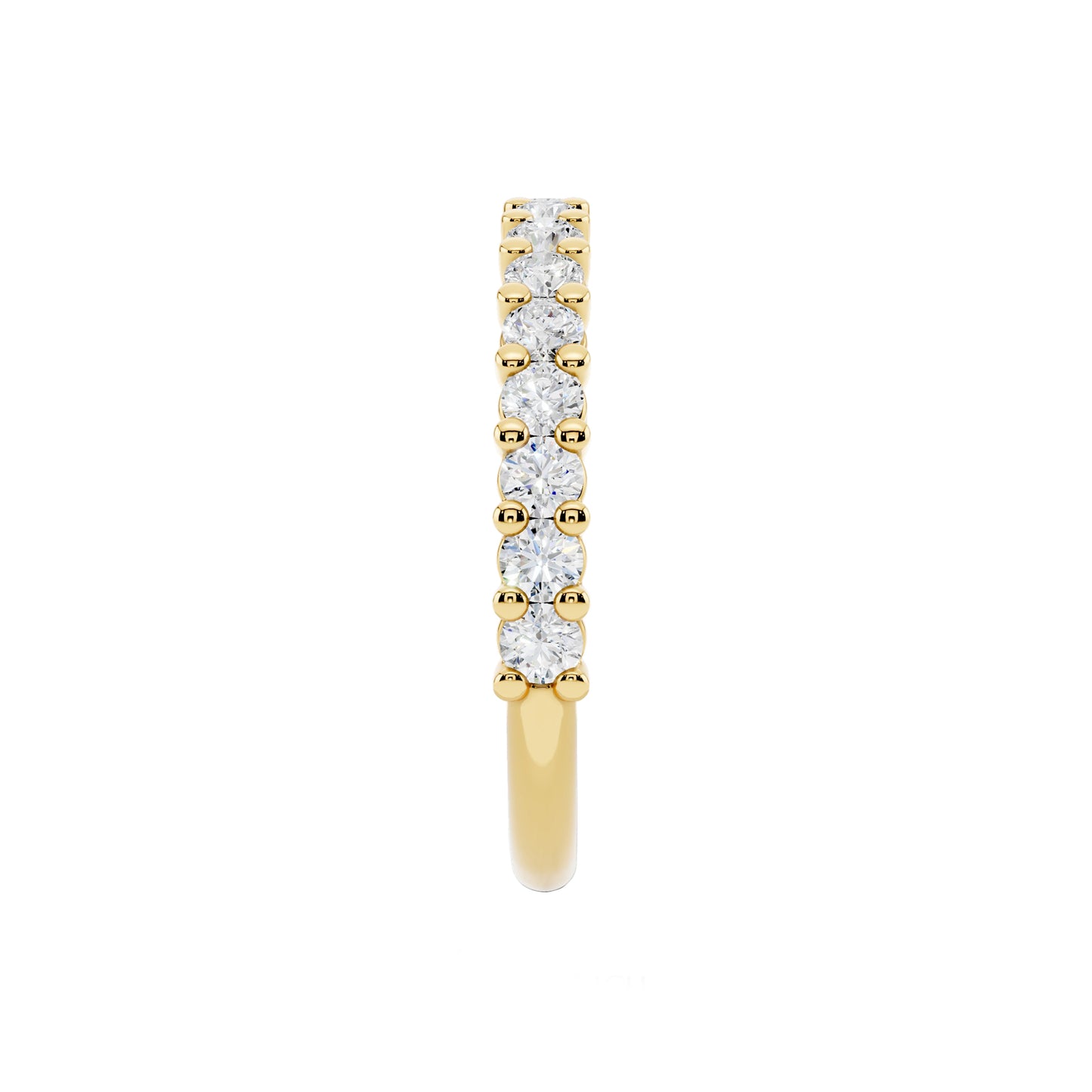 Lab Grown Diamond Half Eternity Ring for Women, 0.53 Carat EF-VS Quality Round Cut Diamond Wedding Band, 925 Sterling Silver Or 14K Gold Anniversary Engagement Stackable Ring