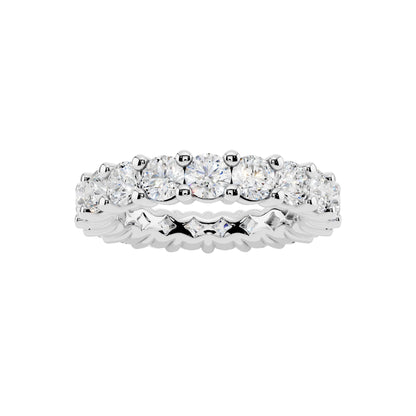 Lab Grown Diamond Eternity Ring for Women, 1.05 Carat EF-VS Quality Round Cut Diamond Wedding Band, 925 Sterling Silver Or 14K Gold Anniversary Engagement Stackable Ring