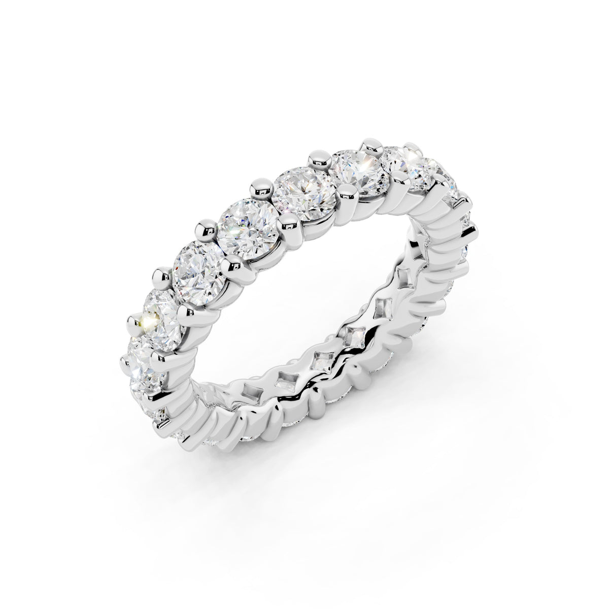 Lab Grown Diamond Eternity Ring for Women, 1.05 Carat EF-VS Quality Round Cut Diamond Wedding Band, 925 Sterling Silver Or 14K Gold Anniversary Engagement Stackable Ring