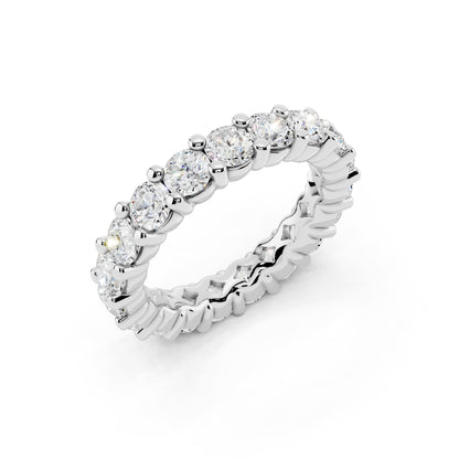 Lab Grown Diamond Eternity Ring for Women, 1.05 Carat EF-VS Quality Round Cut Diamond Wedding Band, 925 Sterling Silver Or 14K Gold Anniversary Engagement Stackable Ring
