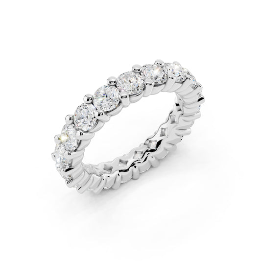 Lab Grown Diamond Eternity Ring for Women, 1.05 Carat EF-VS Quality Round Cut Diamond Wedding Band, 925 Sterling Silver Or 14K Gold Anniversary Engagement Stackable Ring