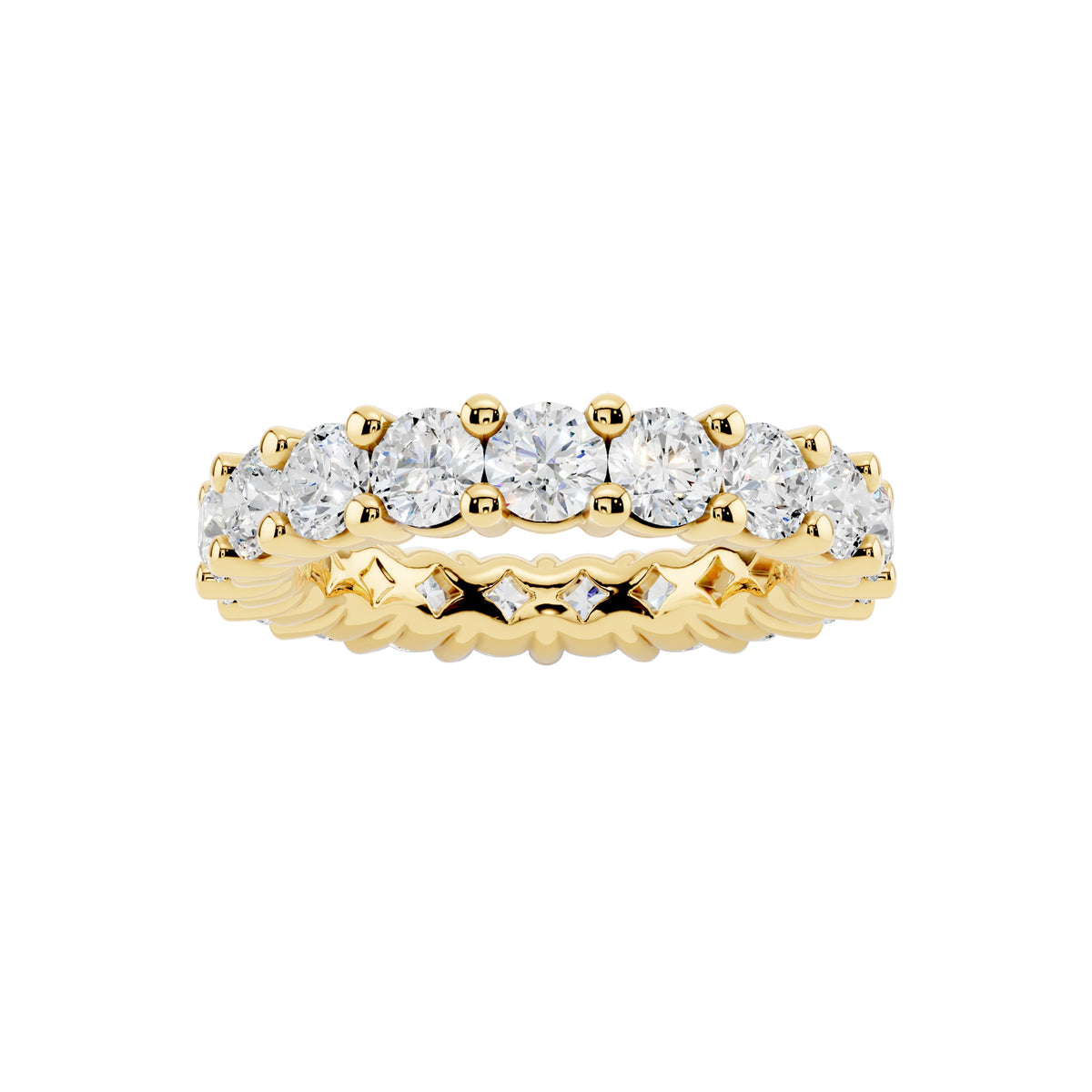 Lab Grown Diamond Eternity Ring for Women, 1.05 Carat EF-VS Quality Round Cut Diamond Wedding Band, 925 Sterling Silver Or 14K Gold Anniversary Engagement Stackable Ring