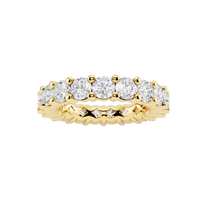 Lab Grown Diamond Eternity Ring for Women, 1.05 Carat EF-VS Quality Round Cut Diamond Wedding Band, 925 Sterling Silver Or 14K Gold Anniversary Engagement Stackable Ring