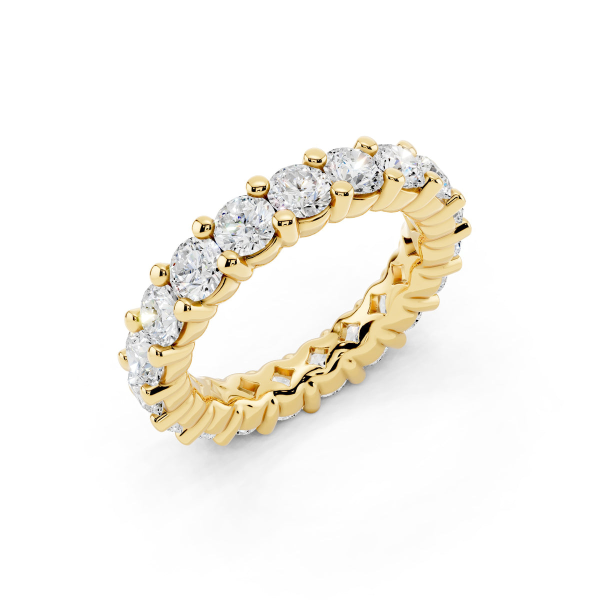 Lab Grown Diamond Eternity Ring for Women, 1.05 Carat EF-VS Quality Round Cut Diamond Wedding Band, 925 Sterling Silver Or 14K Gold Anniversary Engagement Stackable Ring