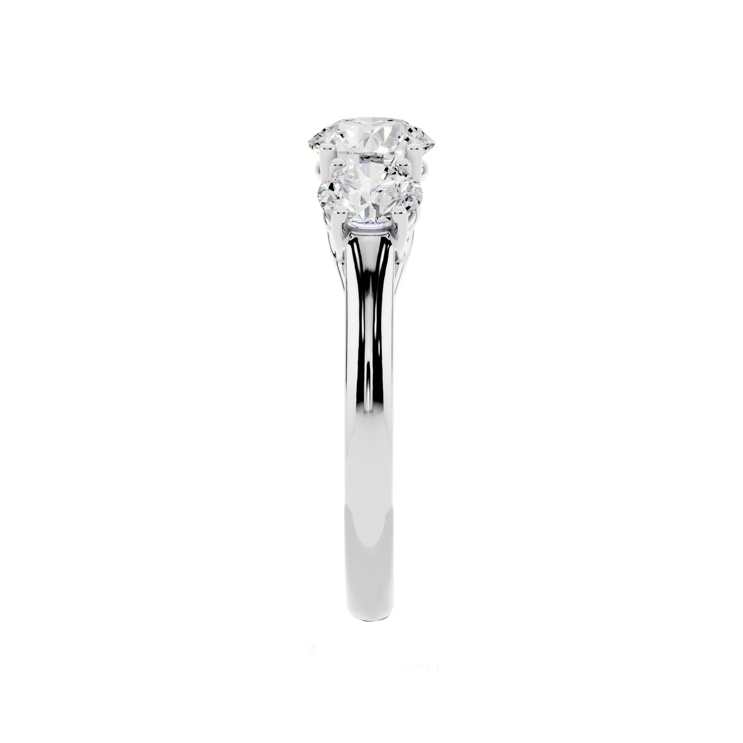 1.47 Carat 3 Stone Trilogy Lab Grown Diamond Engagement Ring for Women - EF-VS Quality, 925 Sterling Silver & 14K Gold, Round Cut Lab Created Diamond, Promise Ring Anniversary Gift