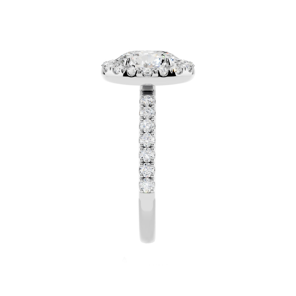 IGI Certified Lab Grown Diamond Halo Engagement Ring for Women – 1.50 Carat Oval Cut, 14K Gold & 925 Sterling Silver, EF Color VS Clarity, Round Halo Setting, Fine Jewelry Gift