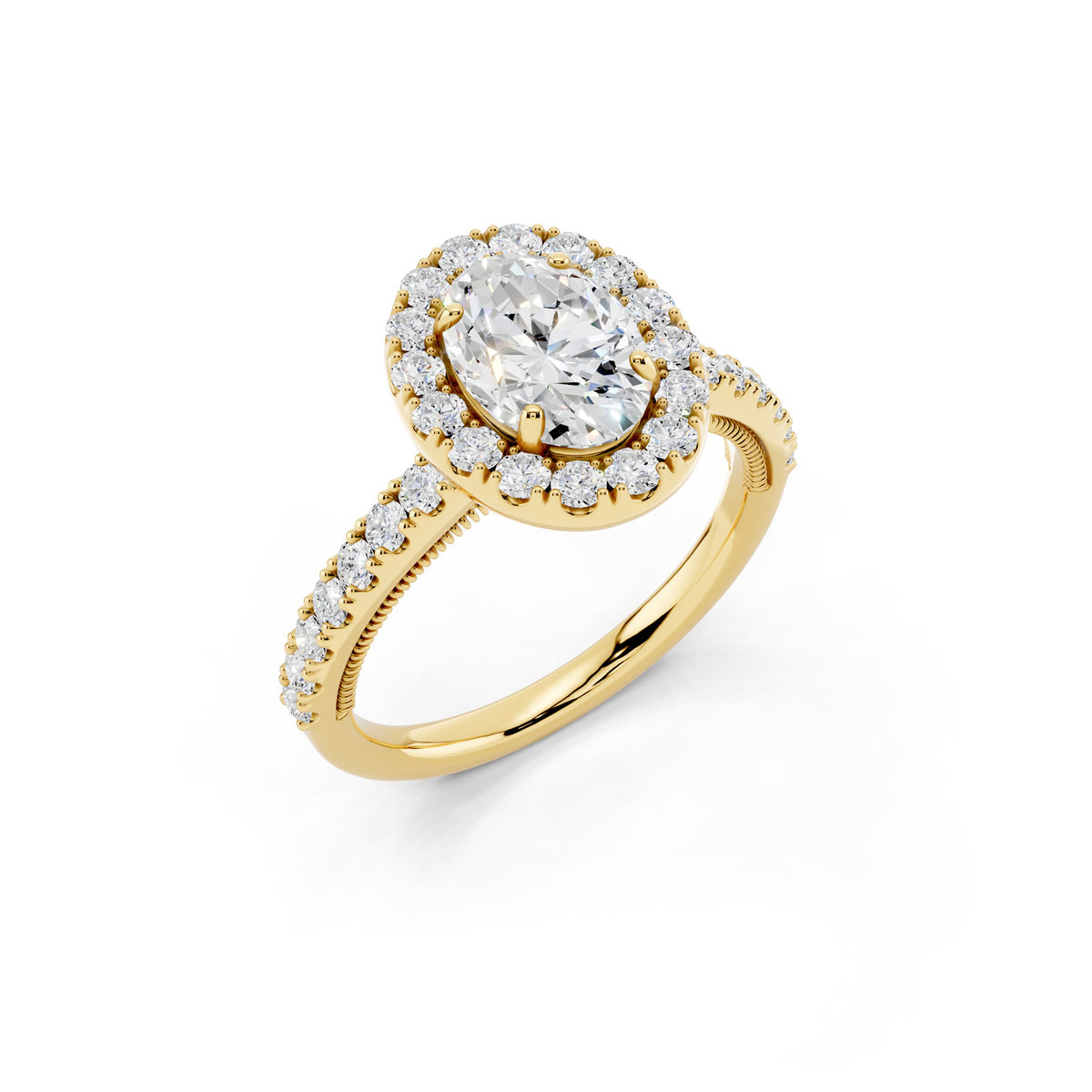 IGI Certified Lab Grown Diamond Halo Engagement Ring for Women – 1.50 Carat Oval Cut, 14K Gold & 925 Sterling Silver, EF Color VS Clarity, Round Halo Setting, Fine Jewelry Gift