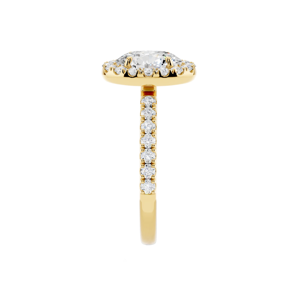 IGI Certified Lab Grown Diamond Halo Engagement Ring for Women – 1.50 Carat Oval Cut, 14K Gold & 925 Sterling Silver, EF Color VS Clarity, Round Halo Setting, Fine Jewelry Gift
