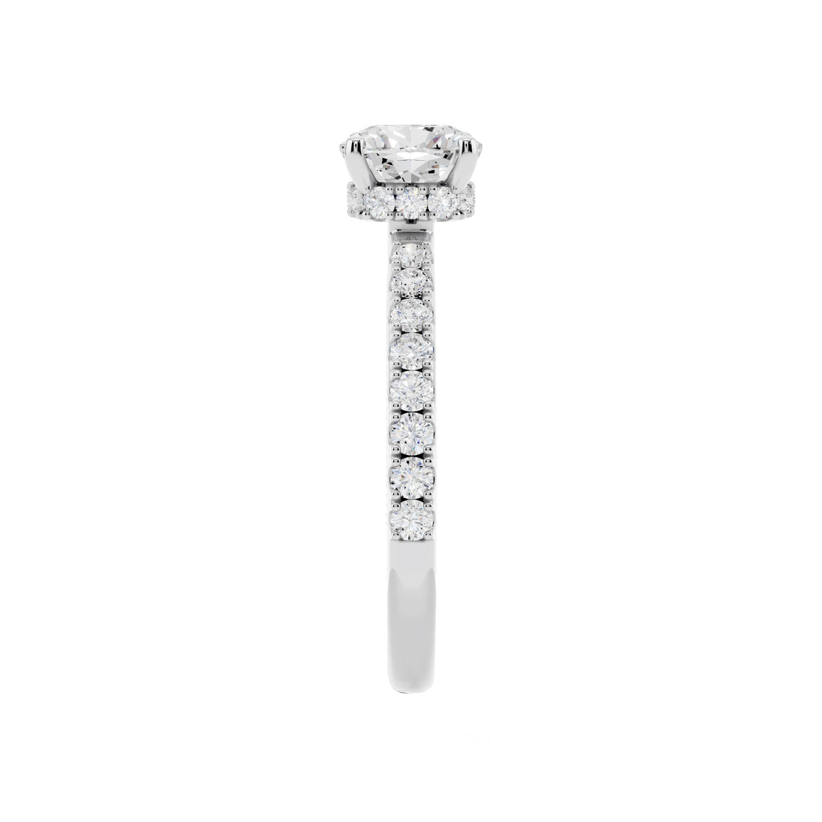 IGI Certified Lab Grown Diamond Hidden Halo Engagement Ring for Women – 1.30 Carat Cushion Cut, 925 Sterling Silver & 14K Gold, EF Color VS Clarity, Pavé Diamond Band, Engagement Ring