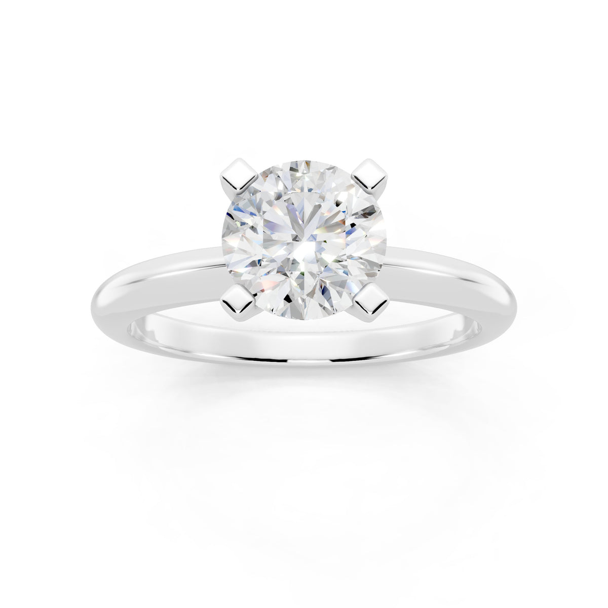 1 Carat IGI Certified Round Shape Solitaire Lab Grown Diamond Ring 925 Sterling Silver, 14K White Or Yellow Gold | E-F Color VS Clarity | Engagement & Promise Ring For Women