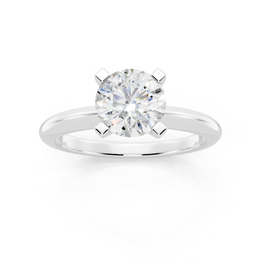 1 Carat IGI Certified Round Shape Solitaire Lab Grown Diamond Ring 925 Sterling Silver, 14K White Or Yellow Gold | E-F Color VS Clarity | Engagement & Promise Ring For Women