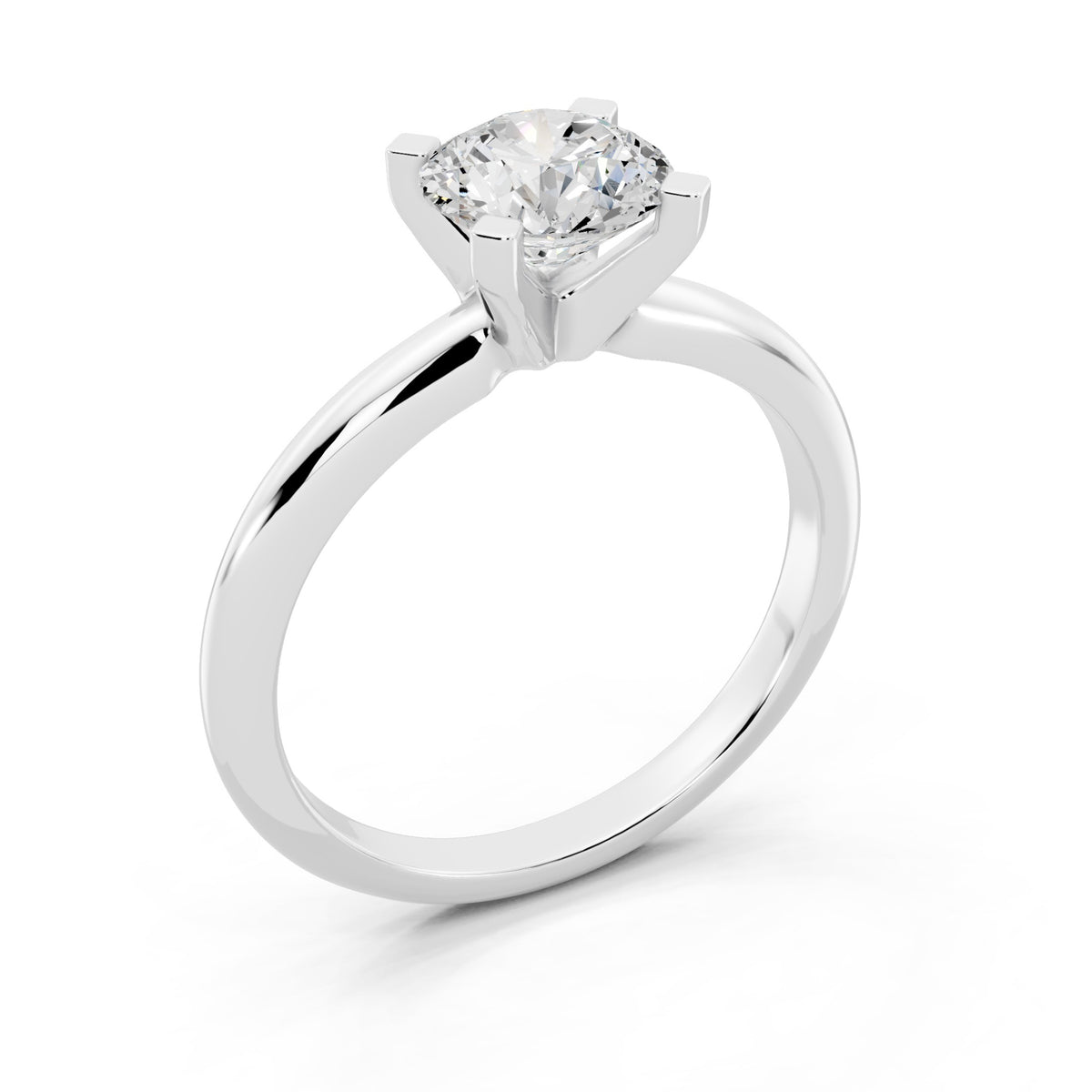 1 Carat IGI Certified Round Shape Solitaire Lab Grown Diamond Ring 925 Sterling Silver, 14K White Or Yellow Gold | E-F Color VS Clarity | Engagement & Promise Ring For Women