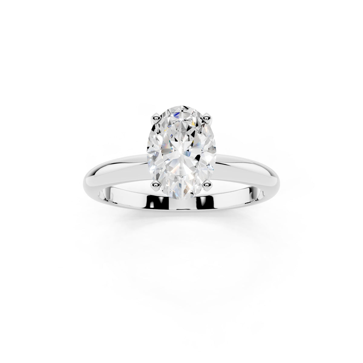 1 Carat IGI Certified Oval Shape Solitaire Lab Grown Diamond Ring 925 Sterling Silver, 14K White Or Yellow Gold | E-F Color VS Clarity | Engagement & Promise Ring For Women