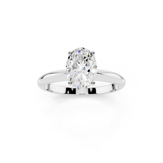 1 Carat IGI Certified Oval Shape Solitaire Lab Grown Diamond Ring 925 Sterling Silver, 14K White Or Yellow Gold | E-F Color VS Clarity | Engagement & Promise Ring For Women