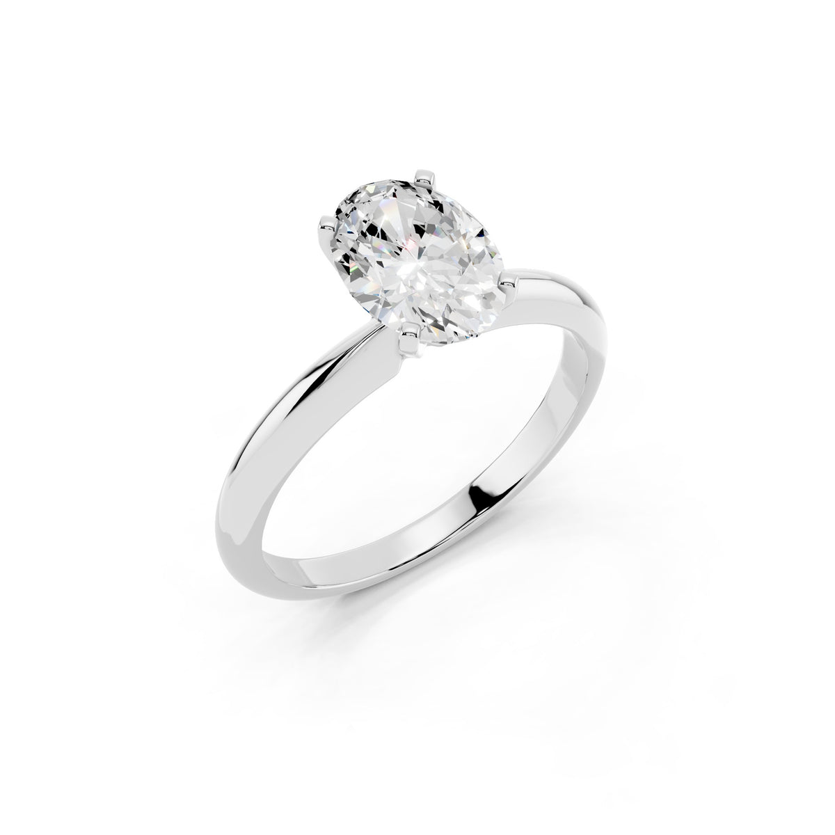 1 Carat IGI Certified Oval Shape Solitaire Lab Grown Diamond Ring 925 Sterling Silver, 14K White Or Yellow Gold | E-F Color VS Clarity | Engagement & Promise Ring For Women