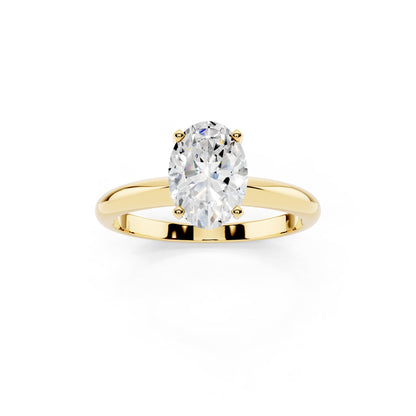 1 Carat IGI Certified Oval Shape Solitaire Lab Grown Diamond Ring 925 Sterling Silver, 14K White Or Yellow Gold | E-F Color VS Clarity | Engagement & Promise Ring For Women