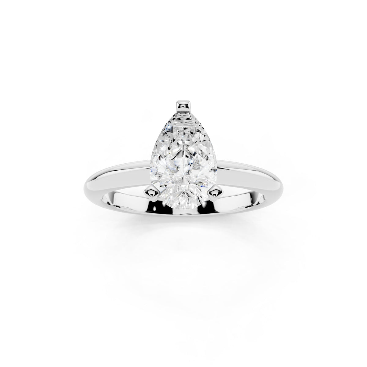 1 Carat IGI Certified Pear Shape Solitaire Lab Grown Diamond Ring 925 Sterling Silver, 14K White Or Yellow Gold | E-F Color VS Clarity | Engagement & Promise Ring For Women