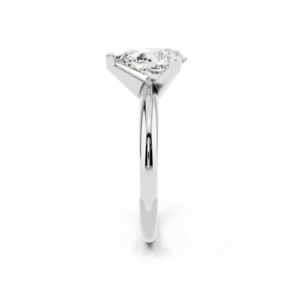 1 Carat IGI Certified Pear Shape Solitaire Lab Grown Diamond Ring 925 Sterling Silver, 14K White Or Yellow Gold | E-F Color VS Clarity | Engagement & Promise Ring For Women