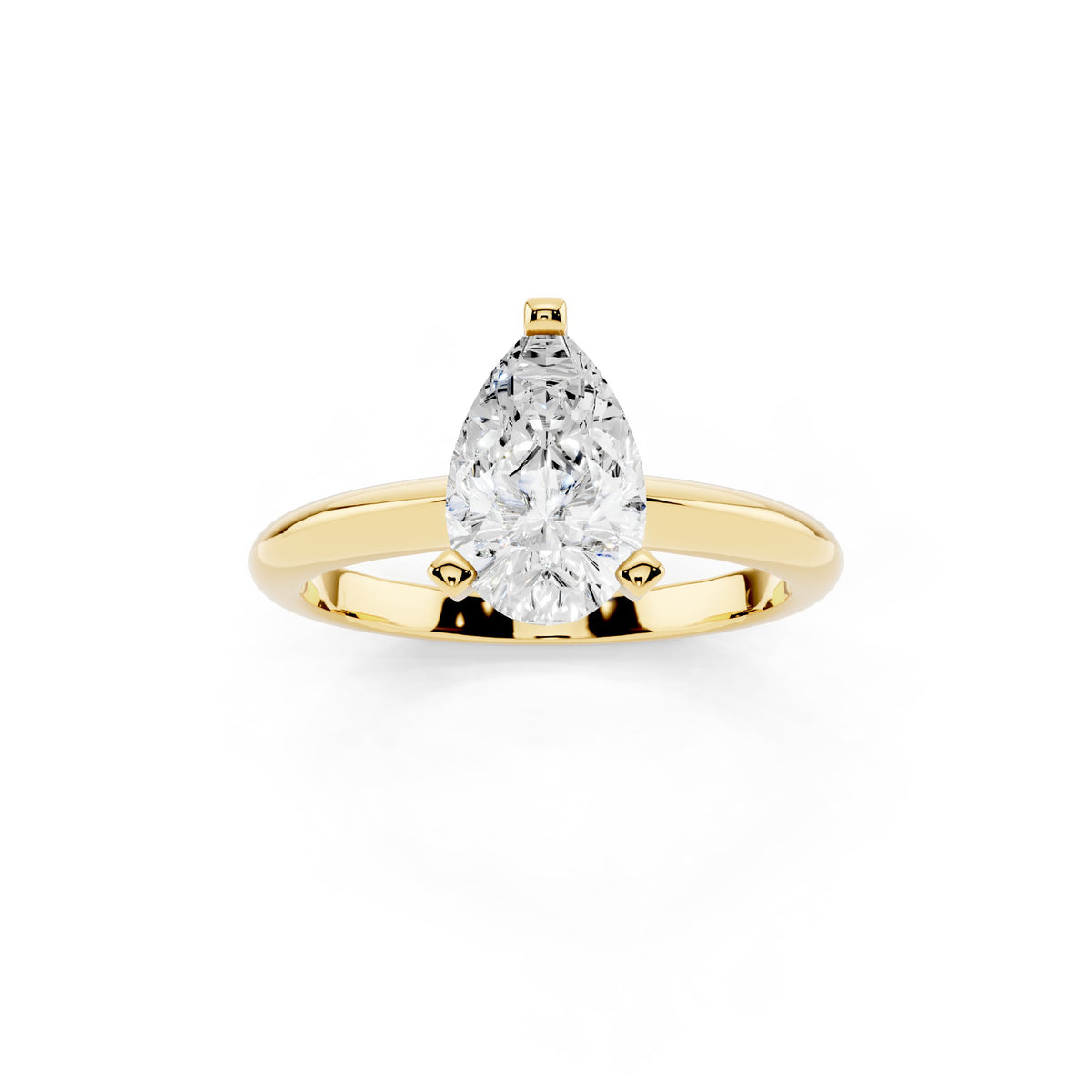 1 Carat IGI Certified Pear Shape Solitaire Lab Grown Diamond Ring 925 Sterling Silver, 14K White Or Yellow Gold | E-F Color VS Clarity | Engagement & Promise Ring For Women