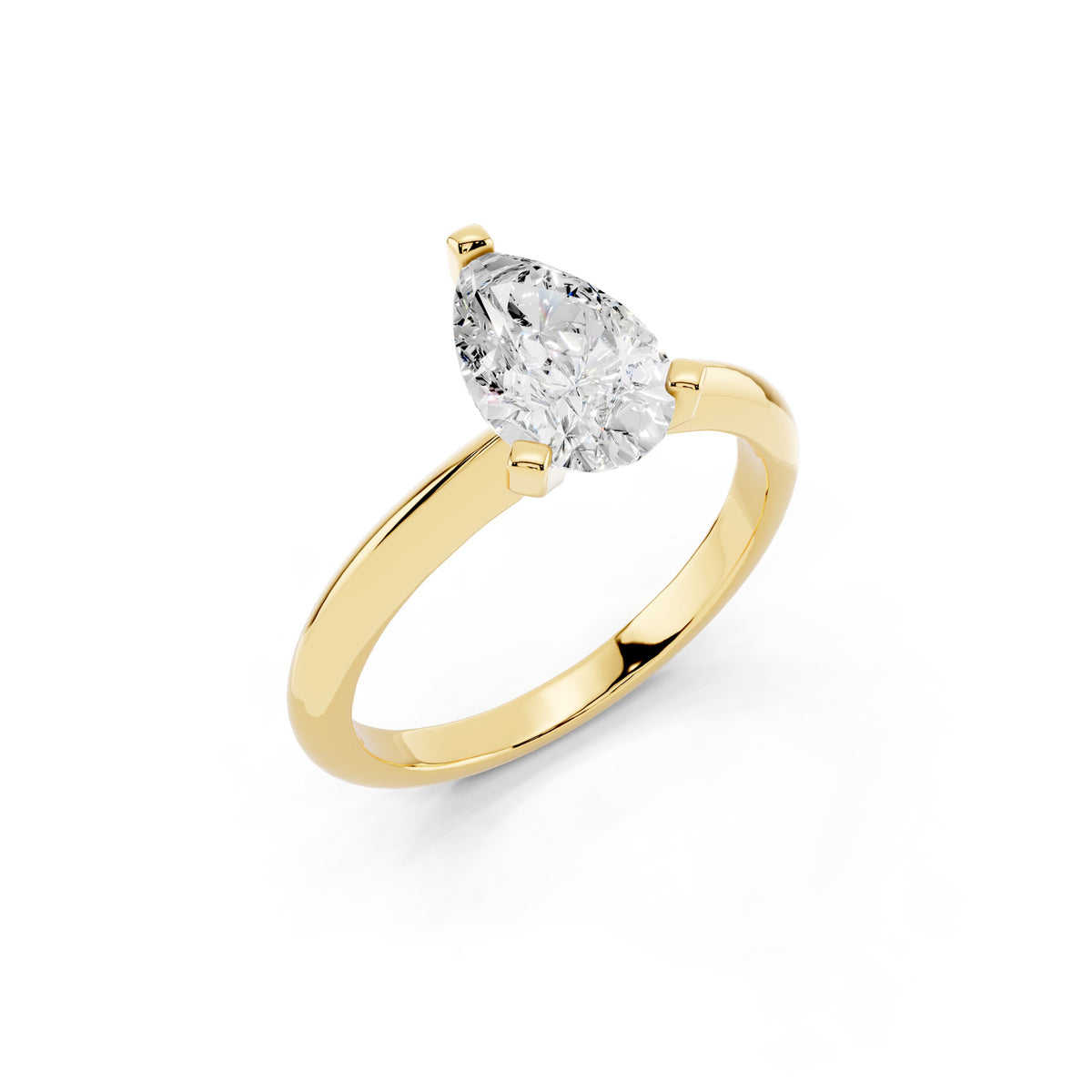 1 Carat IGI Certified Pear Shape Solitaire Lab Grown Diamond Ring 925 Sterling Silver, 14K White Or Yellow Gold | E-F Color VS Clarity | Engagement & Promise Ring For Women