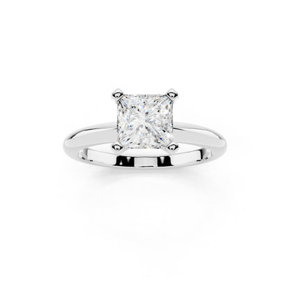 1 Carat IGI Certified Princess Shape Solitaire Lab Grown Diamond Ring 925 Sterling Silver, 14K White Or Yellow Gold | E-F Color VS Clarity | Engagement & Promise Ring For Women