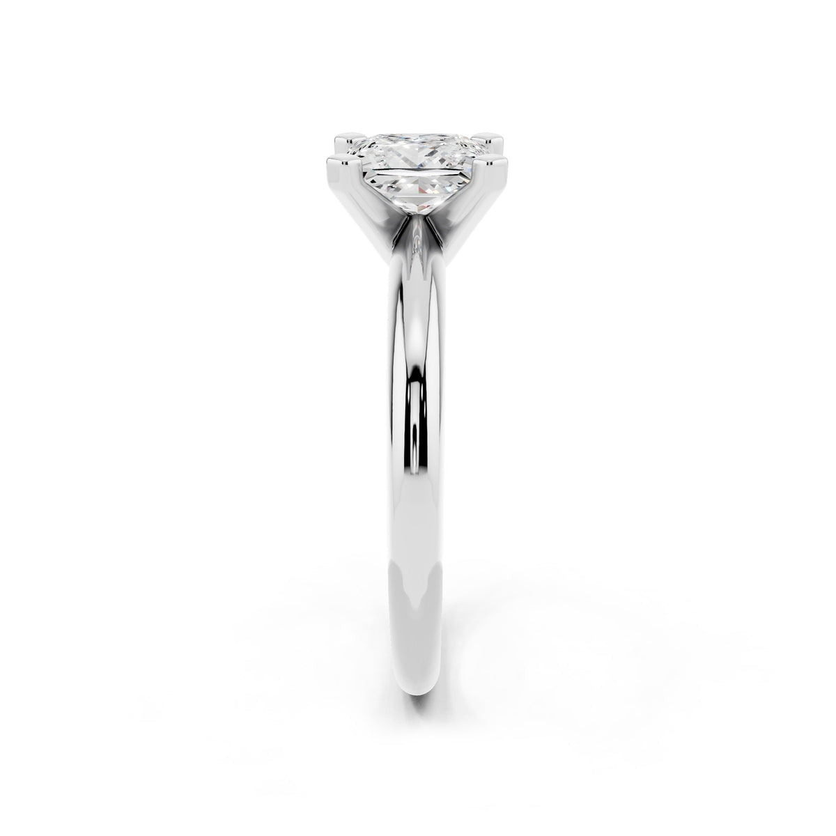 1 Carat IGI Certified Princess Shape Solitaire Lab Grown Diamond Ring 925 Sterling Silver, 14K White Or Yellow Gold | E-F Color VS Clarity | Engagement & Promise Ring For Women