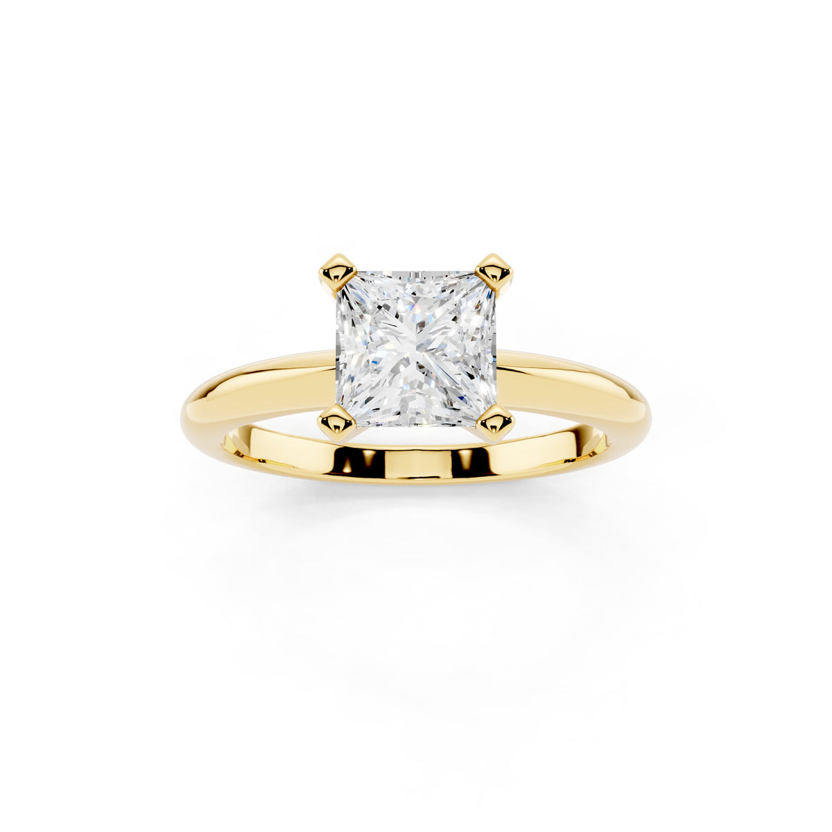 1 Carat IGI Certified Princess Shape Solitaire Lab Grown Diamond Ring 925 Sterling Silver, 14K White Or Yellow Gold | E-F Color VS Clarity | Engagement & Promise Ring For Women