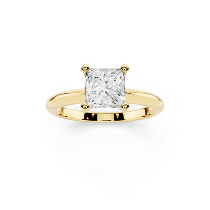 1 Carat IGI Certified Princess Shape Solitaire Lab Grown Diamond Ring 925 Sterling Silver, 14K White Or Yellow Gold | E-F Color VS Clarity | Engagement & Promise Ring For Women
