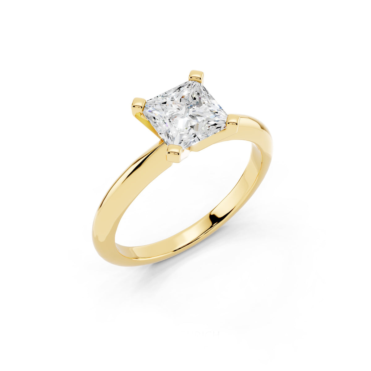 1 Carat IGI Certified Princess Shape Solitaire Lab Grown Diamond Ring 925 Sterling Silver, 14K White Or Yellow Gold | E-F Color VS Clarity | Engagement & Promise Ring For Women