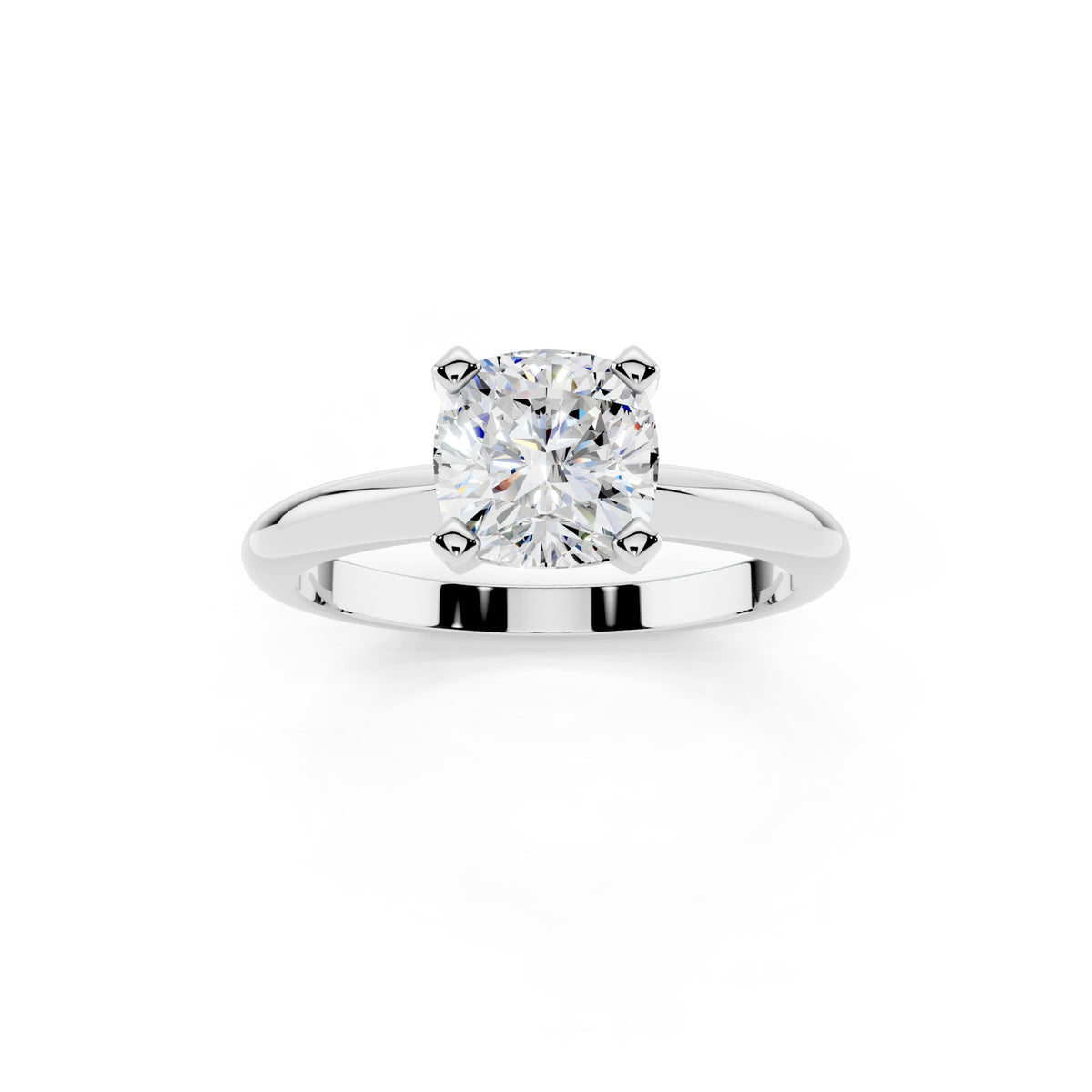 1 Carat IGI Certified Cushion Shape Solitaire Lab Grown Diamond Ring 925 Sterling Silver, 14K White Or Yellow Gold | E-F Color VS Clarity | Engagement & Promise Ring For Women