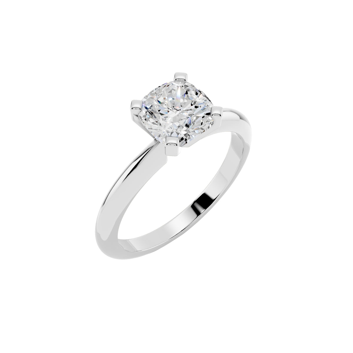 1 Carat IGI Certified Cushion Shape Solitaire Lab Grown Diamond Ring 925 Sterling Silver, 14K White Or Yellow Gold | E-F Color VS Clarity | Engagement & Promise Ring For Women