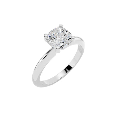 1 Carat IGI Certified Cushion Shape Solitaire Lab Grown Diamond Ring 925 Sterling Silver, 14K White Or Yellow Gold | E-F Color VS Clarity | Engagement & Promise Ring For Women
