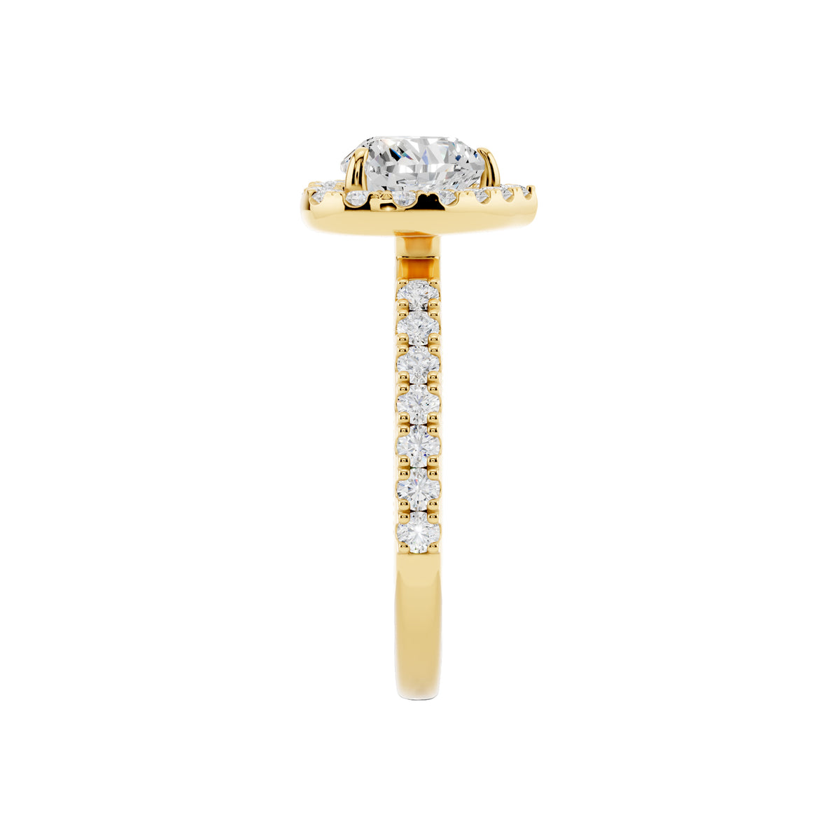 IGI Certified Lab Grown Diamond Halo Engagement Ring for Women – 1.50 Carat Heart Cut, 14K Gold & 925 Sterling Silver, EF Color VS Clarity, Round Halo Setting, Fine Jewelry Gift