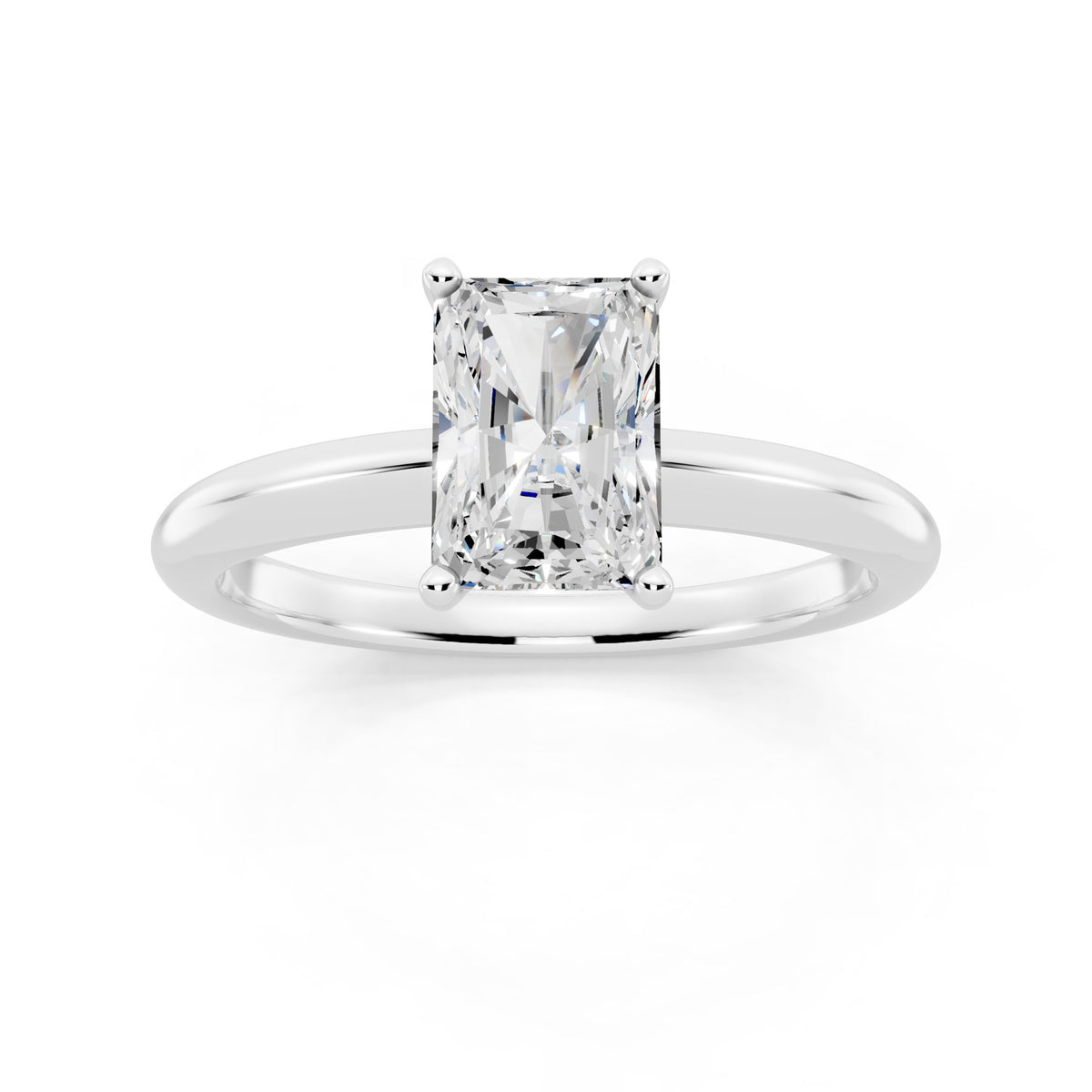 1 Carat IGI Certified Radiant Shape Solitaire Lab Grown Diamond Ring 925 Sterling Silver, 14K White Or Yellow Gold | E-F Color VS Clarity | Engagement & Promise Ring For Women