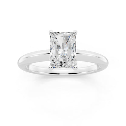1 Carat IGI Certified Radiant Shape Solitaire Lab Grown Diamond Ring 925 Sterling Silver, 14K White Or Yellow Gold | E-F Color VS Clarity | Engagement & Promise Ring For Women