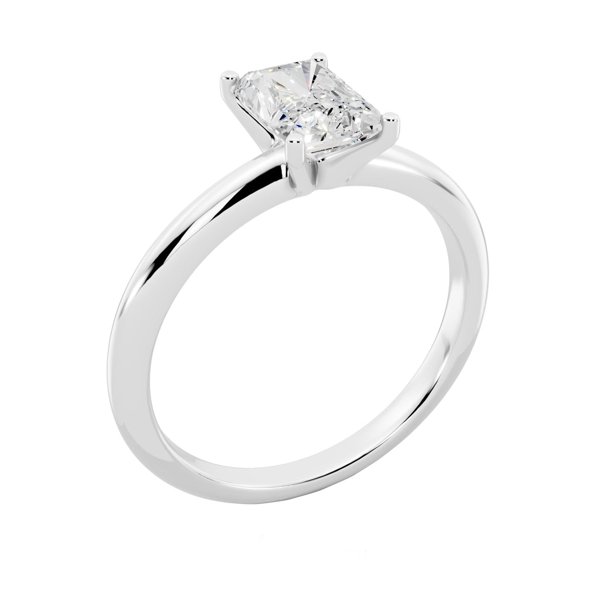 1 Carat IGI Certified Radiant Shape Solitaire Lab Grown Diamond Ring 925 Sterling Silver, 14K White Or Yellow Gold | E-F Color VS Clarity | Engagement & Promise Ring For Women