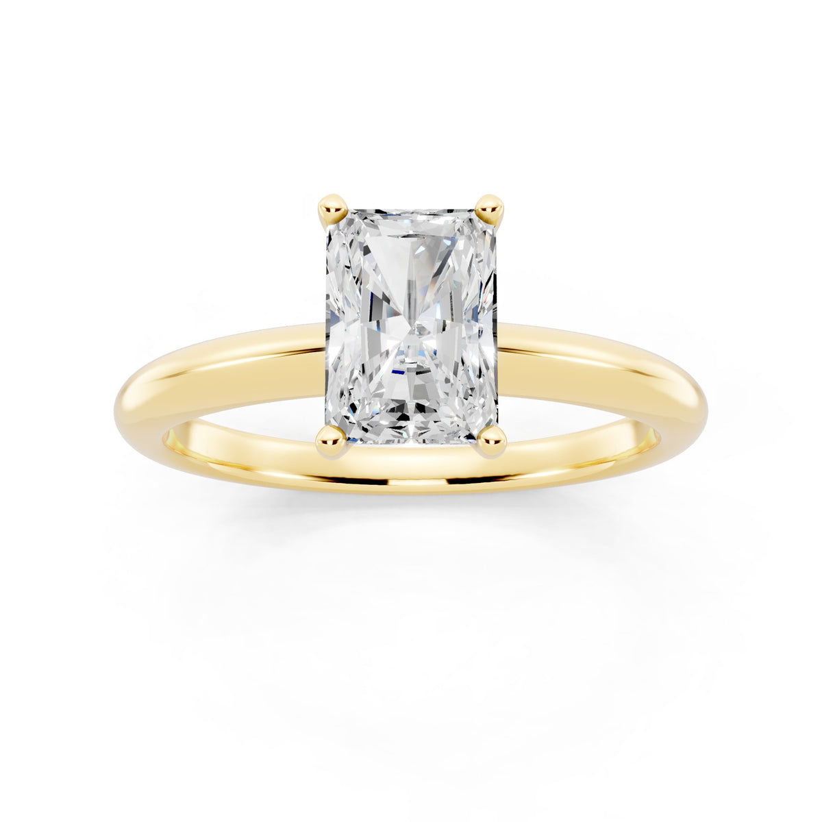 1 Carat IGI Certified Radiant Shape Solitaire Lab Grown Diamond Ring 925 Sterling Silver, 14K White Or Yellow Gold | E-F Color VS Clarity | Engagement & Promise Ring For Women