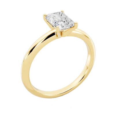 1 Carat IGI Certified Radiant Shape Solitaire Lab Grown Diamond Ring 925 Sterling Silver, 14K White Or Yellow Gold | E-F Color VS Clarity | Engagement & Promise Ring For Women