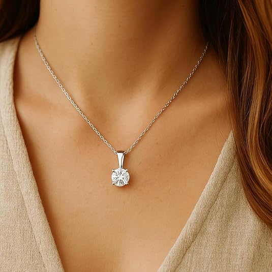 2 Ct IGI Certified Lab Diamond Solitaire Necklace (E-F VS1/VS2, 14K Gold)