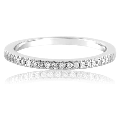 14k White Gold 0.34 Cttw Diamond Half Eternity Ring (0.34 Cttw, I-J Color, I2-I3 Clarity) Wedding Band Stackable Ring
