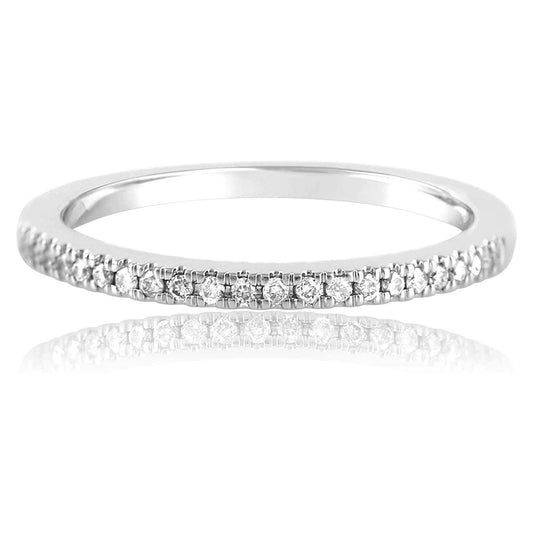 14k White Gold 0.34 Cttw Diamond Half Eternity Ring (0.34 Cttw, I-J Color, I2-I3 Clarity) Wedding Band Stackable Ring
