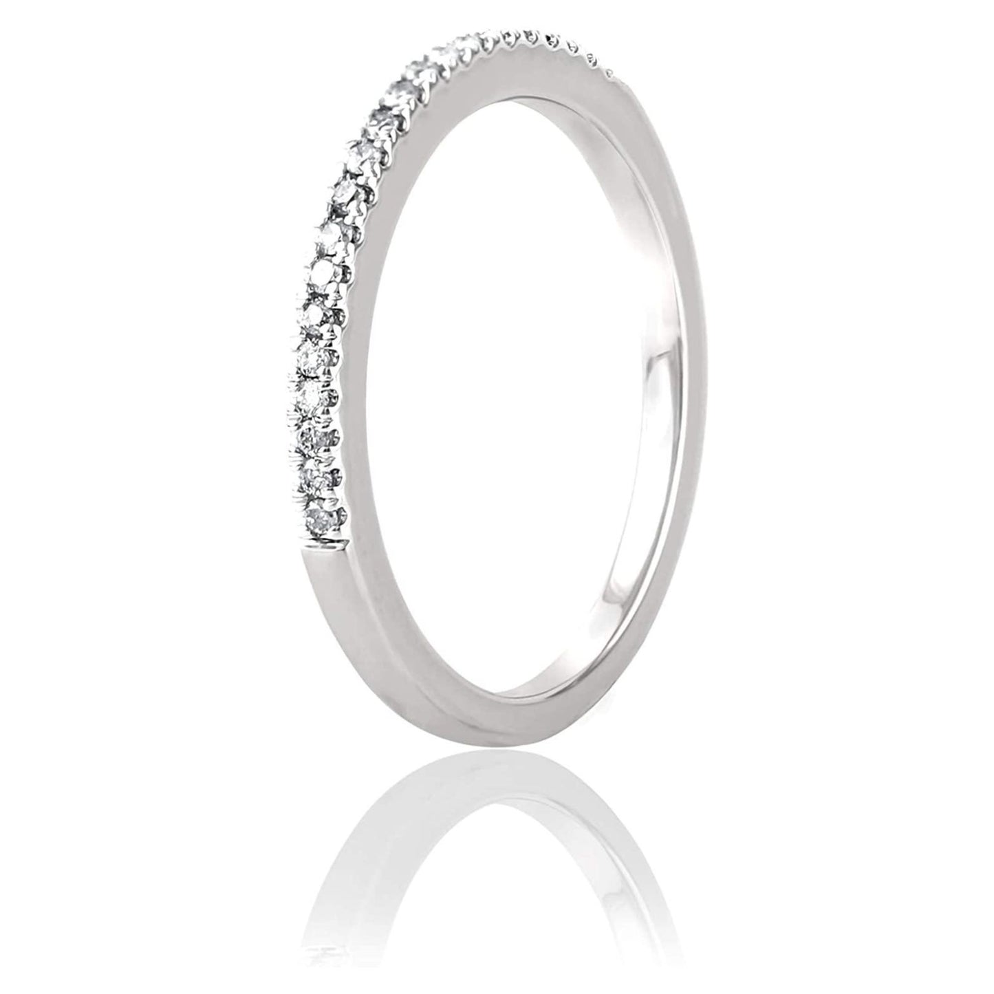 14k White Gold 0.34 Cttw Diamond Half Eternity Ring (0.34 Cttw, I-J Color, I2-I3 Clarity) Wedding Band Stackable Ring
