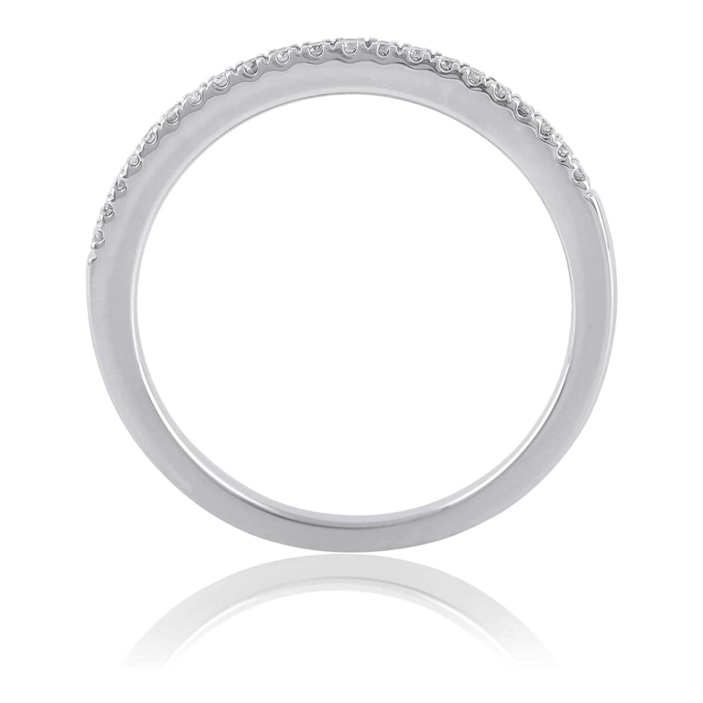 14k White Gold 0.34 Cttw Diamond Half Eternity Ring (0.34 Cttw, I-J Color, I2-I3 Clarity) Wedding Band Stackable Ring